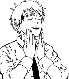 ☺️ Denji Chainsaw Man Anime, Manga, Denji, Chainsaw Man, Feliz, Celebración telegram sticker