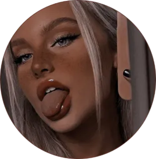 🏹 femme, fille, portrait, langue, maquillage, beauté, personne, femme telegram sticker