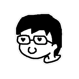 😍 Cartoon, Sticker, Brille, Liebe, Herzaugen, Porträt whatsapp sticker