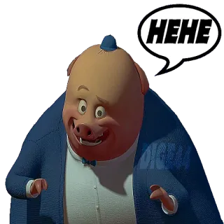 😅 HEHE con heo, phim hoạt hình, hehe, nhân vật telegram sticker