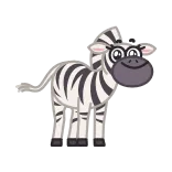 😃 zebra, cartoon, animal, cute, glasses, striped, funny, kawaii telegram sticker