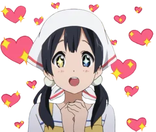 💖 Anime, Herzen, Süß, Cartoon, Mädchen, Liebe whatsapp sticker