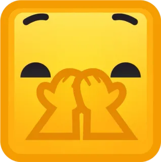 😱 Emoji, Tangan, Kuning, Kotak, Wajah, Ekspresi, Kartun telegram sticker