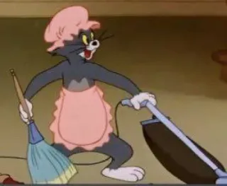 🧡 Tom Cat Tom and Jerry mèo, hoạt hình, dọn dẹp, hầu gái, máy hút bụi telegram sticker