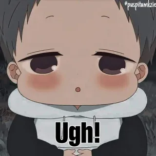 😳 Ugh! 애니메이션, 웩, 지루함, 표정 whatsapp sticker