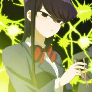 😡 Komi Shouko Komi Can't Communicate 애니메이션, 만화, 여고생, 수줍음, 젓가락, 코미 양은 커뮤증입니다, 코미 쇼코 telegram sticker