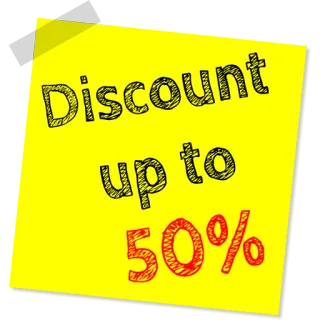 💰 Discount up to 50% Réduction, Soldes, Promo, Marketing, Offre whatsapp sticker