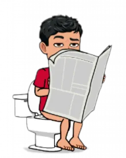 🚽 toilet, bathroom, newspaper, reading, funny, cartoon telegram sticker