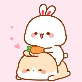 🍼 conejo, lindo, kawaii, animales, zanahoria telegram sticker