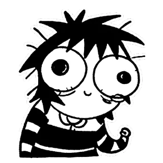 🙂 desenho animado, personagem, ilustração, preto e branco, desenho, engraçado whatsapp sticker