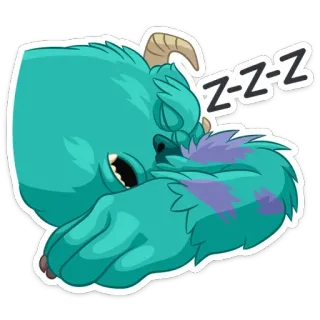 😴 Sully Monsters, Inc. Z-Z-Z monstro, sonolento, dormindo, cansado, sully, monstros sa telegram sticker