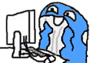 😀 泣く, コンピューター, ミーム, 悲しい, インターネット, 絵文字 telegram sticker