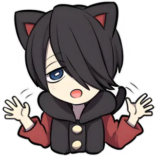 🙅‍♂ anime, cartoon, character, cat ears, sticker, emo telegram sticker
