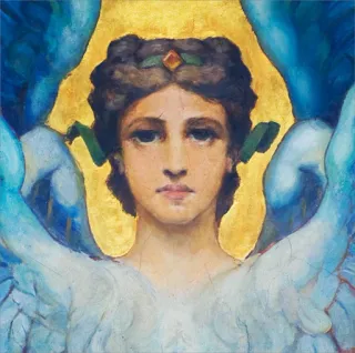 😇 angel, religious art, classical art, painting, halo, spiritual, celestial, artwork telegram sticker