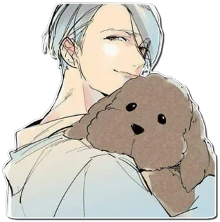 ☺️ anime, personaje, arte, ilustración, perro, lindo telegram sticker