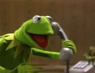 📞 Kermit Kermit la rana, Muppets, telefono, telefono, parlare telegram sticker