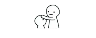 🔰 cartone animato, figura bianca, dare pacche, incoraggiamento, illustrazione, animazione telegram sticker