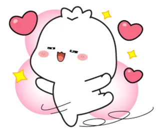 💭 cartoon, cute, hearts, character, happy, sparkles telegram sticker