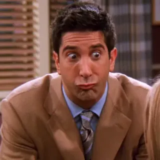 😳 Ross Geller Friends Ross, Friends, drôle, idiot, David Schwimmer, série TV telegram sticker