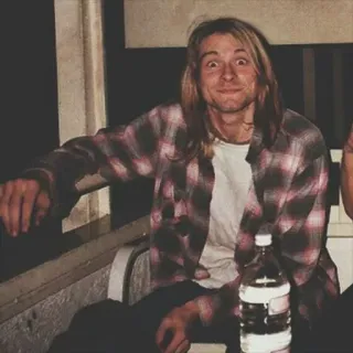 😆 Kurt Cobain 音乐, 音乐家, 90年代, 垃圾摇滚, 名人 telegram sticker