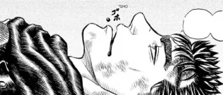 🖤 GHO manga, face, sweat, blood, exhausted, exhaustion whatsapp sticker