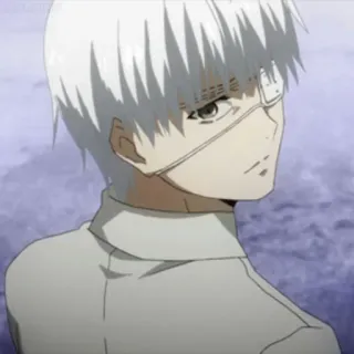 💉 Ken Kaneki Tokyo Ghoul 애니메이션, 만화, 구울, 안대, 흰 머리, 도쿄 구울 telegram sticker
