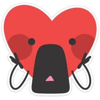 ❤️ cuore, amore, carino, cartone animato, mascotte, felice, gioioso whatsapp sticker