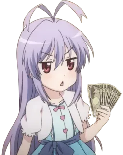 💰 动漫, 女孩, 钱, 可爱, 角色 telegram sticker