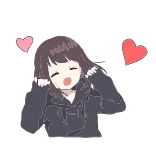 💕 anime girl, hearts, happy, cute, cartoon whatsapp sticker