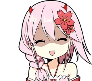 😈 Anime, Garota, Chibi, Bonito, Desenho animado, Personagem, Cabelo rosa whatsapp sticker