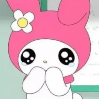 🥺 My Melody 마이멜로디, 산리오, 귀여운, 카와이, 만화, 애니메이션, 슬픈 telegram sticker