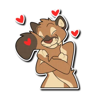 🥰 Kreskówka, Zwierzę, Miłość, Serce, Uścisk, Słodki telegram sticker