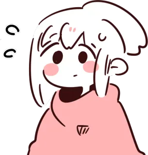😥 Anime, Cartone animato, Carino, Adesivo, Ragazza, Rosa whatsapp sticker