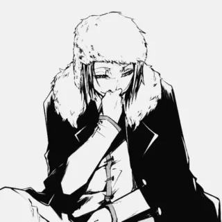 🤔 Anime, Pelzmütze, Porträt, Manga, Winterkleidung telegram sticker