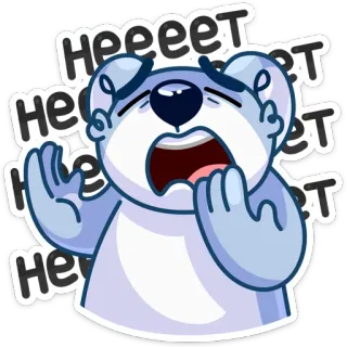 😫 HEEEET sedih, beruang, kartun, stiker whatsapp sticker