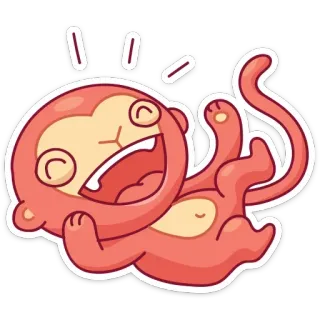 😆 원숭이, 만화, 웃음, 행복한, 동물, 귀여운, 장난기 있는 telegram sticker