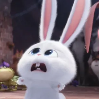 🐰 Snowball The Secret Life of Pets rabbit, bunny, white, cute, cartoon telegram sticker