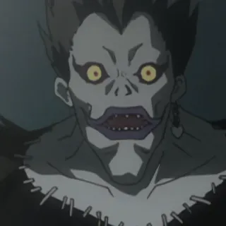 😮 Ryuk Death Note Anime, Death Note, Ryuk, Shinigami, Manga telegram sticker