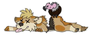 ☠️ dog, vulture, cartoon, animal telegram sticker