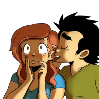 😳 мультфильм, поцелуй, романтика, пара, любовь, друг telegram sticker