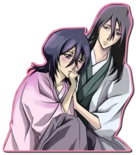 ❤ Rukia Kuchiki Bleach Anime, Bleach, Rukia Kuchiki, Byakuya Kuchiki, Irmãos, Desenho animado, Ilustração whatsapp sticker
