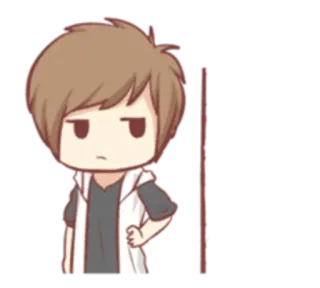 😒 sticker, cartoon, junge, süß, chibi telegram sticker