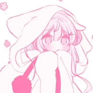 🩰 anime, girl, pink, cute, hoodie, cartoon, manga telegram sticker