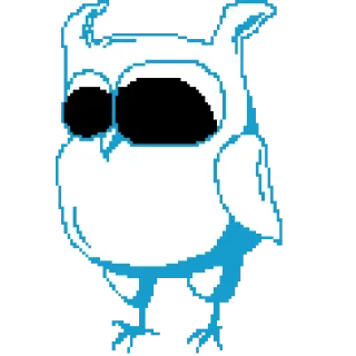 👀 burung hantu, burung, hewan, pixel art, imut, kartun telegram sticker