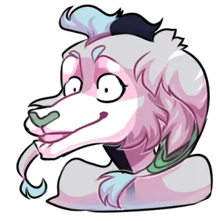 😯 chien, animal de compagnie, animal, poilu, dessin animé, mignon, illustration whatsapp sticker