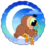 🌙 猫头鹰, 月亮, 星星, 可爱, 卡通 telegram sticker