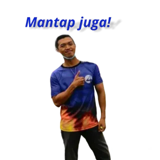 👍 Mantap Juga! kciuk w górę, mężczyzna, indonezyjski, pozytywny, akceptacja telegram sticker