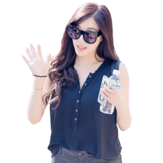 👋 wanita, kacamata hitam, mode, kasual, orang, gaya telegram sticker