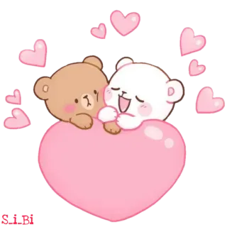 💝 熊, 可爱, 爱, 心, 卡通, 可爱 telegram sticker