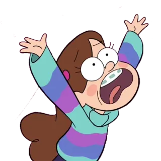 😫 Mabel Pines Gravity Falls cartoon, Mabel, Gravity Falls, excited, braces telegram sticker